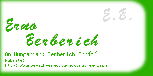 erno berberich business card